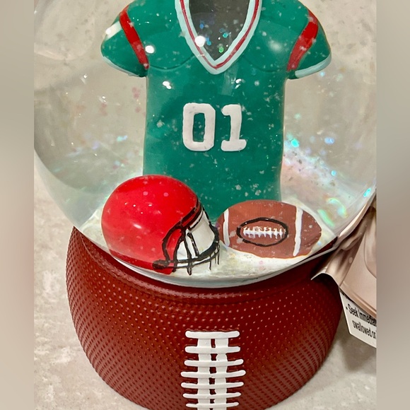 NEW Football snow globe, Jersey, helmet, football on football base! Great gift! - Picture 5 of 9